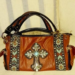 Montana West Turquoise Cross handbag